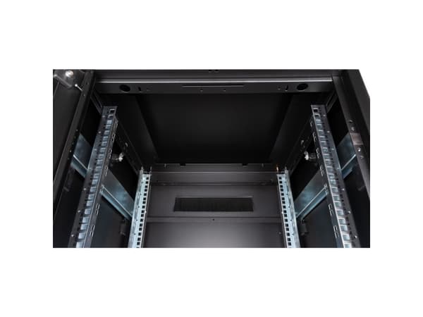ROLINE 19-inch Network Cabinet Pro 42 U, 600x600 WxD Glass door black, Freestanding rack, 42U, 600 kg, Rack rails, Adjustable feet, 73.7 kg