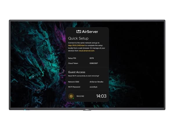 NEC MultiSync M861 AirServer - 86" Diagonalklasse M Series LED-bakgrunnsbelyst LCD-skjerm - intelligent skilting - 4K UHD (2160p) 3840 x 2160 - Direc Sort