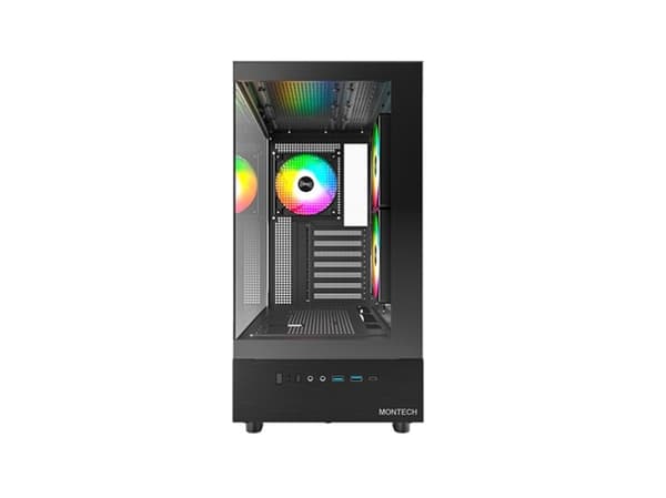 Montech XR Midi-Tower, Tempered Glass - black Svart