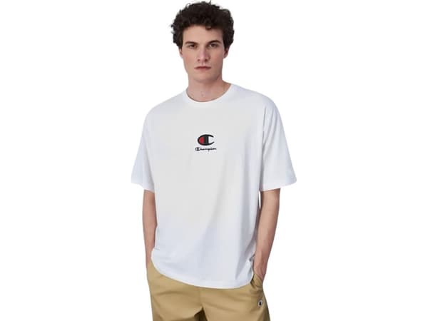 Champion Crewneck T-shirt för män vit 220270 WW001 XL