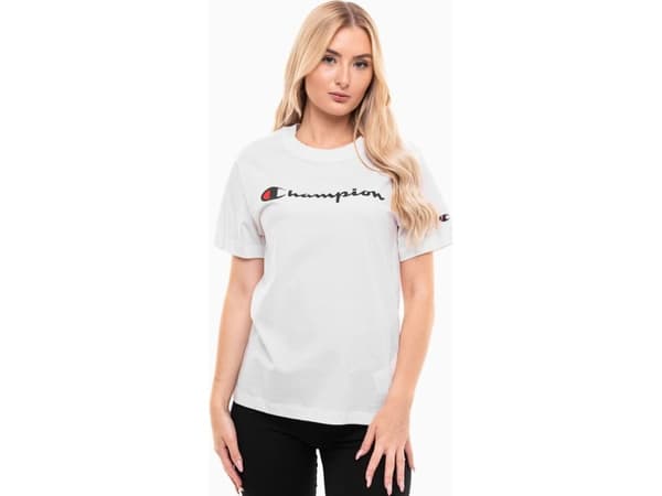 Champion Naisten t-paita Champion SS Tee valkoinen 117534 WW001 S