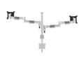 Miniatyrbilde 5 av 5: Multibrackets M Officeline - Monteringssett (skrivebordsklemmemontering, dobbel VESA-armmontering) - for 2 LCD-skjermer - stål - hvit - skjermstørrel