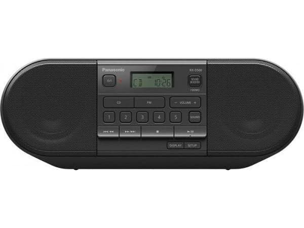 Panasonic RX-D500, Kannettava, FM, Automaattinen viritys, 20 W, Painava, Pehmeä, Vokaalinen, MP3
