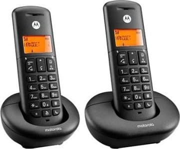 Motorola E202 Duo, DECT-telefon, Trådlös telefonlur, 50 poster, Svart