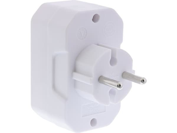 InLine 16471E, Type F, Type C (Europlug), Rett, Rett, Hvit, 55 g