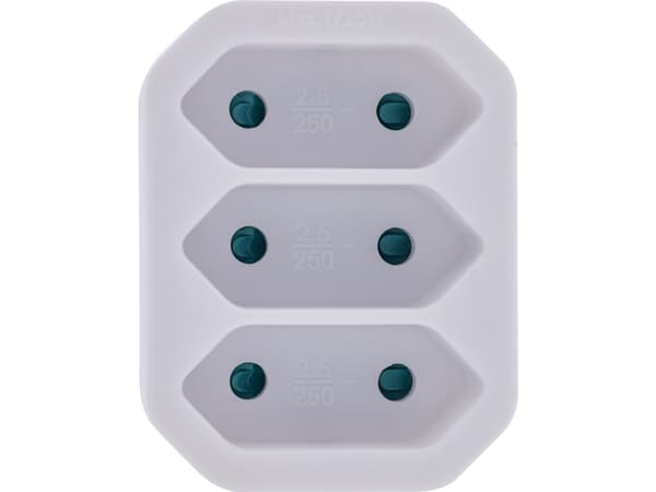 InLine 16471A, Type F, Type C (Europlug), Rett, Rett, Hvit, 44 g