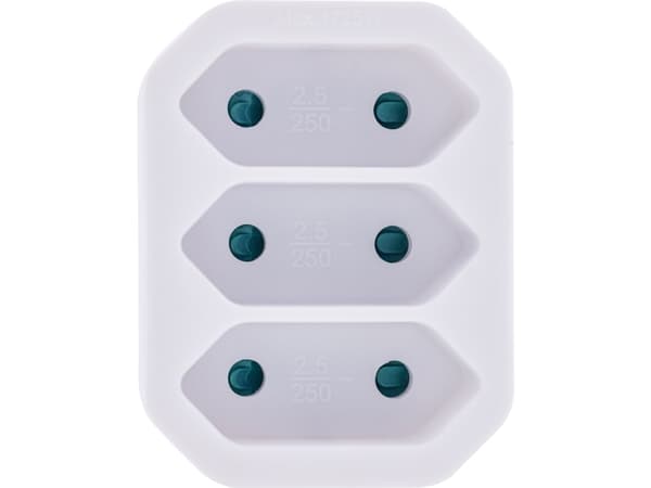 InLine 16471A, Type F, Type C (Europlug), Rett, Rett, Hvit, 44 g