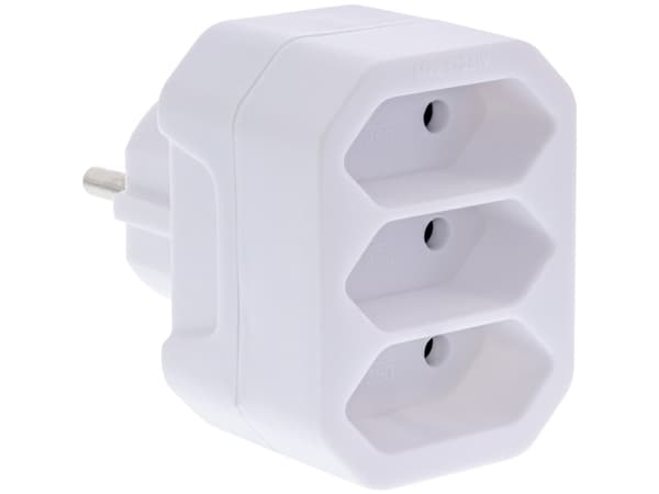 InLine 16471A, Type F, Type C (Europlug), Rett, Rett, Hvit, 44 g