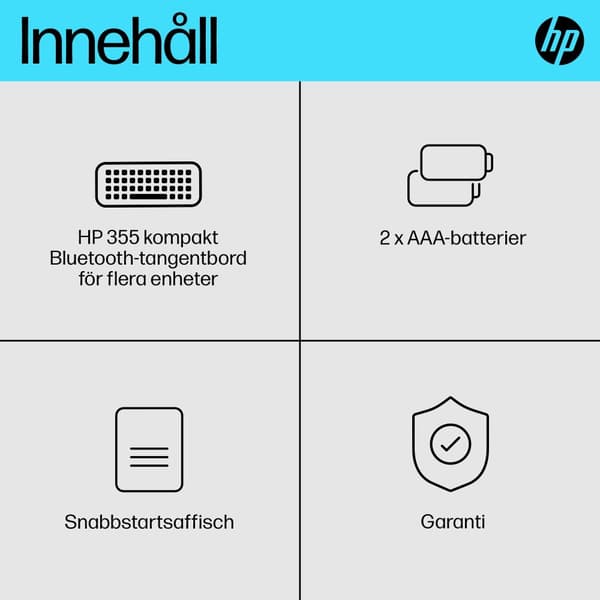HP 355 kompakt Bluetooth-tangentbord för flera enheter