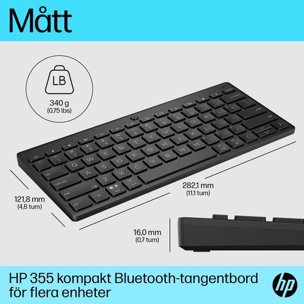 HP 355 kompakt Bluetooth-tangentbord för flera enheter