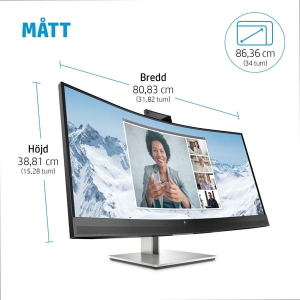 HP E34m G4 platta pc-skärmar 86,4 cm (34") 3440 x 1440 pixlar Wide Quad HD Svart