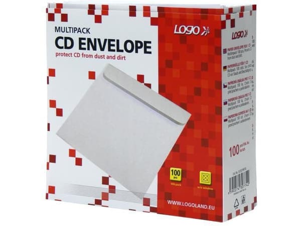 Logokuoret 1 CD:lle, paperi, valkoinen, 100 kpl/pakkaus