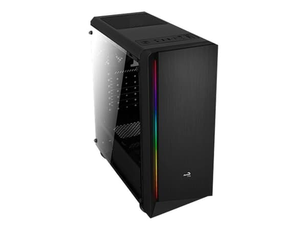 AeroCool Rift - Tower - ATX - genomskinlig sidopanel - ingen strömförsörjning (ATX) - svart - USB/ljud Svart