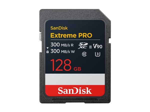 SanDisk Extreme Pro - Flashminnekort - 128 GB - Video Class V90 / UHS-II U3 / Class10 - SDXC UHS-II