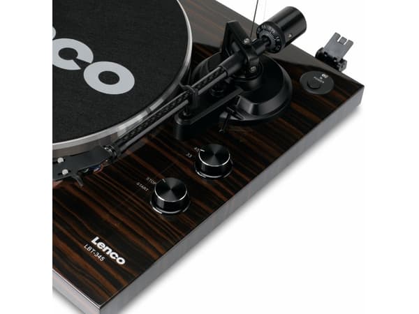 Lenco LBT-345WA, beltedrevet platespiller, valnøtt, aluminium, metall, tre, karbonfiber, aluminium, 33,45 rpm, USB Type-B
