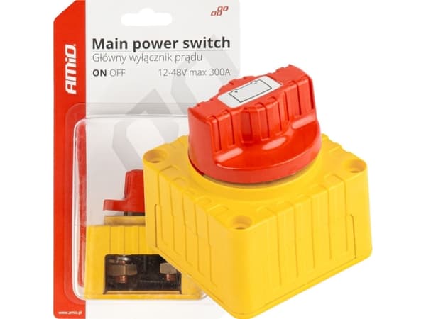 AMiO-bryter, strømbryter, batteribryter 12v - 48v max 300a amio-03839