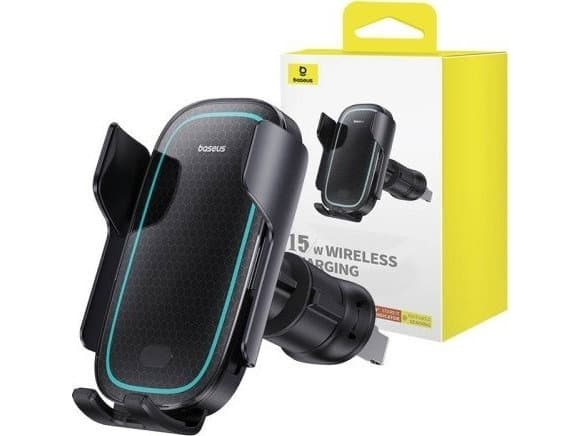 Baseus Milky Way Pro Series -autoteline BS-CM023 tuulilasille, jossa on 15W induktiivinen laturi - musta