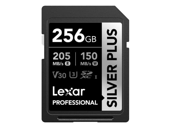 Lexar Professional SILVER PLUS, 256 GB, SDXC, Klasse 3, UHS-I, 150 MB/s, 205 MB/s