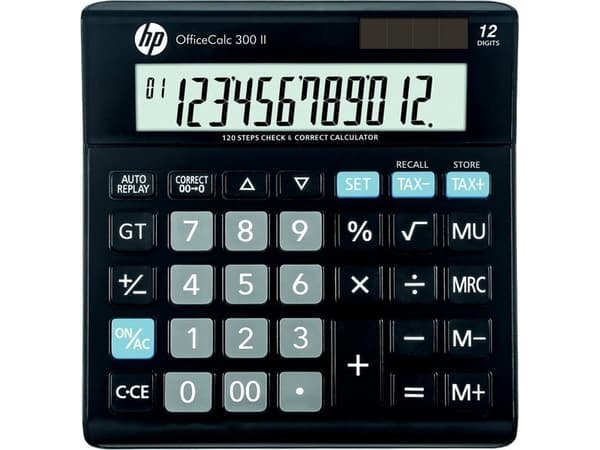 HP-kalkulator HP-OC 300 II/INT BX Office-kalkulator, 12-sifret skjerm, 158x151x29mm, svart