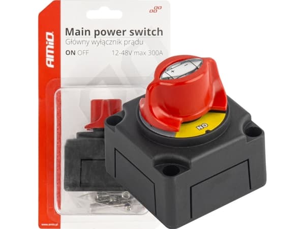 AMiO-bryter, strømbryter, batteribryter 12v - 48v max 300a amio-03838