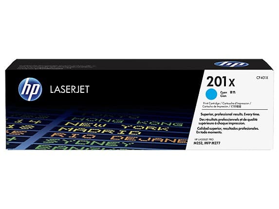 HP 201X høykapasitet cyan LaserJet-originaltonerkassett, 2300 sider, Cyan, 1 stykker