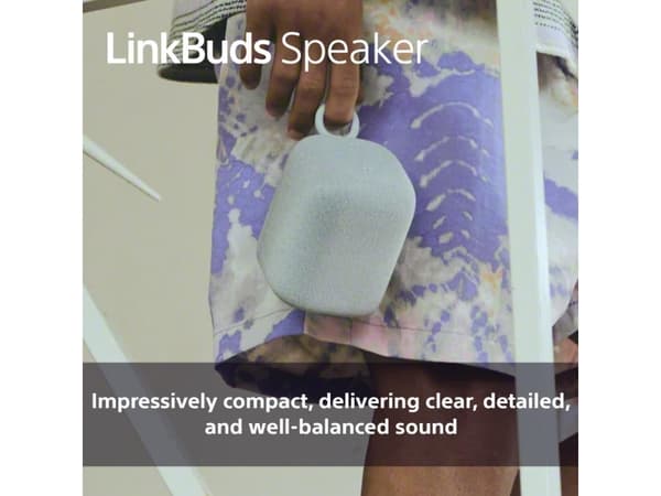 Sony LinkBuds SRS-LS1 - Högtalare - för bärbar användning - trådlös - Bluetooth - Appkontrollerad - 2-vägs - ljusgrå