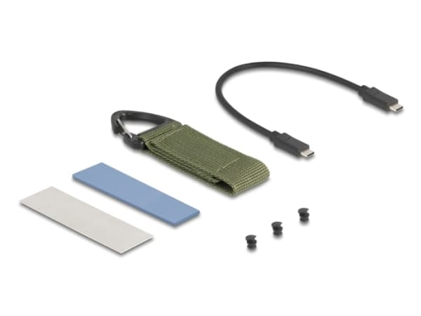 DeLOCK 42033, SSD-inkapsling, M.2, PCI Express, 40 Gbit/s, USB-anslutning, Grå