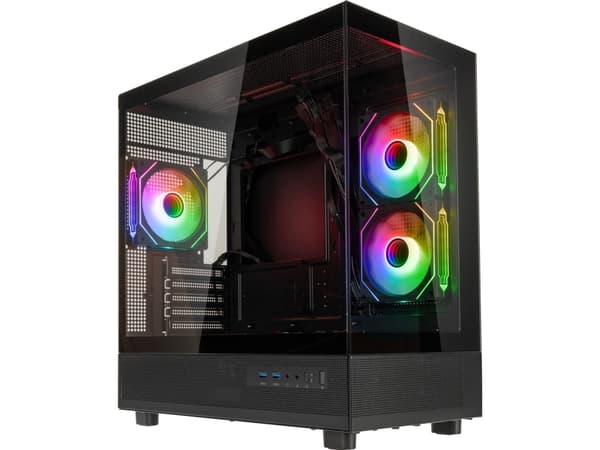 GSI SmartAssembly ARGB Glass Micro-ATX Case - 650W Bronze (GSI M-ATX G650B)
