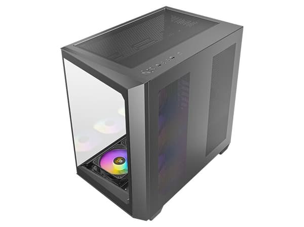 Antec Constellation Series C5 ARGB - Mid tower - ATX - genomskinlig sidopanel (härdat glas) - ingen strömförsörjning (ATX) - svart - USB/Audio/Mic
