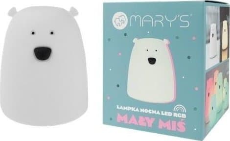 RGB LED Nattlys Bamse Liten Hvit