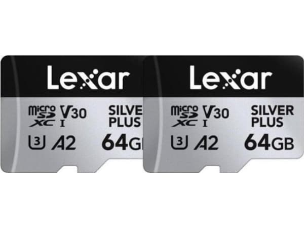 Kart Lexar Lexar microSDXC Professional SILVER Plus UHS-I/U3/A2/4K R205/W100 (V30) 64GB - 2pack
