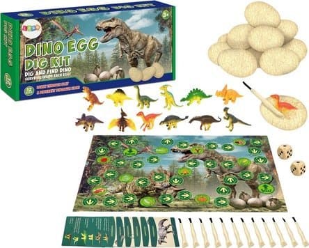 Figur LeanToys Dinosaur Egg Figurer Gravebrettspill 12 stk