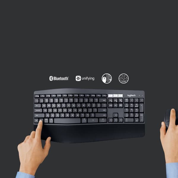 Logitech MK850 Performance tangentbord Mus inkluderad Universal Trådlös RF + Bluetooth QWERTZ tyska Svart