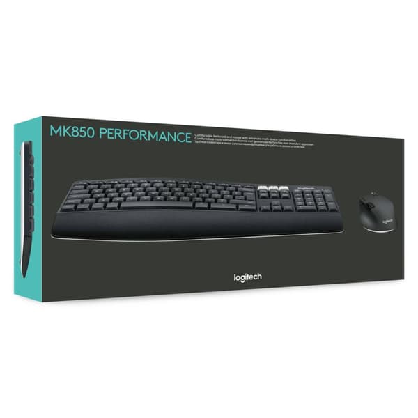 Logitech MK850 Performance tangentbord Mus inkluderad Universal Trådlös RF + Bluetooth QWERTZ tyska Svart