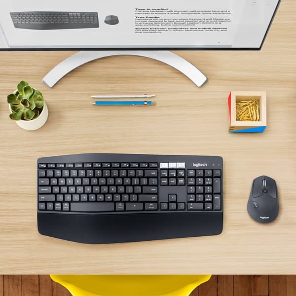 Logitech MK850 Performance tangentbord Mus inkluderad Universal Trådlös RF + Bluetooth QWERTZ tyska Svart