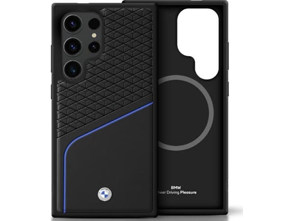 Case BMW Leather Textured and Smooth MagSafe for Samsung Galaxy S25 Ultra black