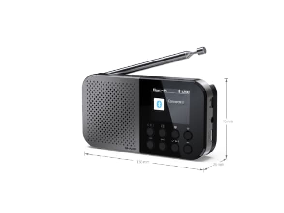 Sharp DR-P520, Personligt, Digital, DAB, DAB+, FM, AAC, 5,08 cm (2"), USB Type-C