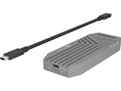 ICY BOX eksternt deksel M.2 PCIe SSD aluminiumsdeksel USB4 NVMe Type-C M-Key - etui (IB-1919M-C42)