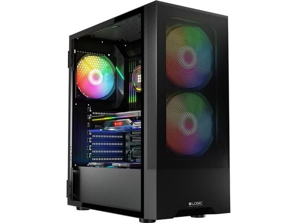 LOGIC DART PRO ARGB MIDI USB 3.0x2 USB-Cx1 SVART DATAMASKINveske
