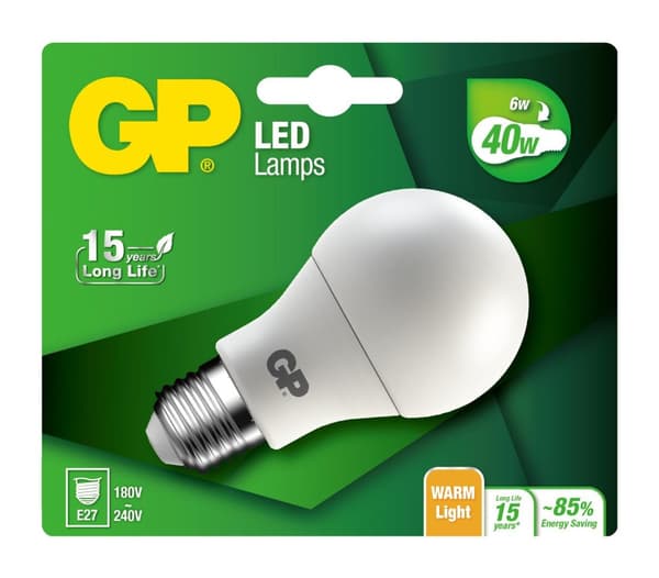 GP - LED Lamp Classic, E27, 6W (40W), 470lm