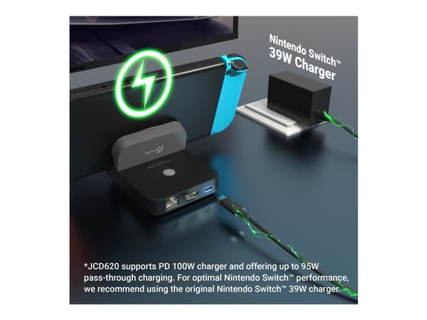 j5create JCD620 - Mini-dockningsenhet - för Nintendo Switch - USB-C - HDMI - 1GbE - Europa