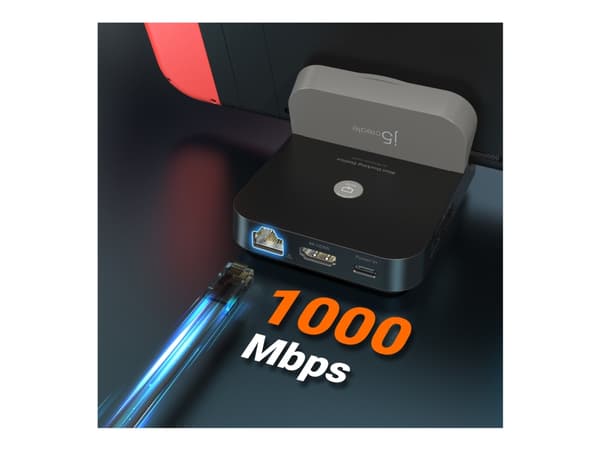 j5create JCD620 - Mini-dockningsenhet - för Nintendo Switch - USB-C - HDMI - 1GbE - Europa