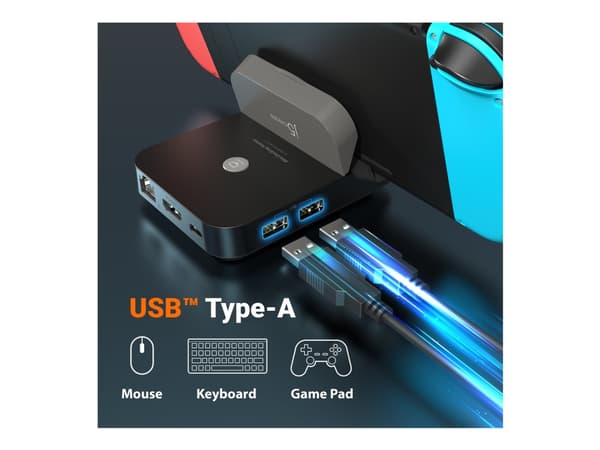 j5create JCD620 - Mini-dockningsenhet - för Nintendo Switch - USB-C - HDMI - 1GbE - Europa