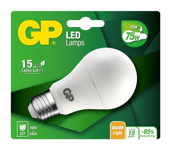 GP - LED Lamp Classic, E27, 12W (75W), 1055lm