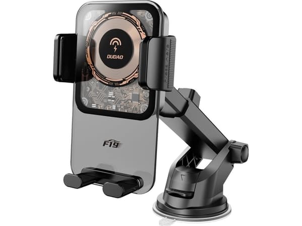Dudao F19 Clip Bilholder med 15W induktiv lader - Svart