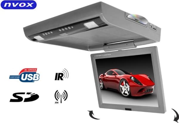 Nvox LCD-kattomonitori 15', DVD USB SD (RF1505D GREY)