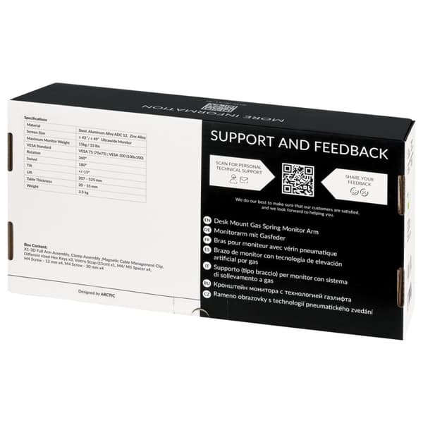 ARCTIC X1-3D 109,2 cm (43") Bord Svart