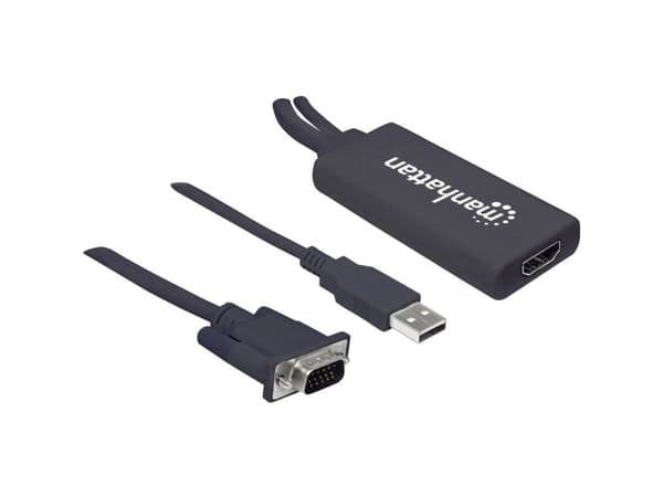 Manhattan 152426, 1 m, USB Type-A + VGA (D-Sub), HDMI, Hankjønn, Hunkjønn, Rett
