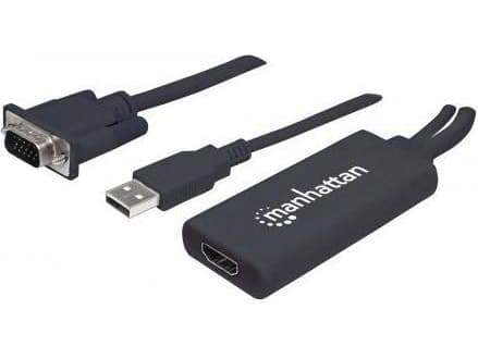Manhattan 152426, 1 m, USB Type-A + VGA (D-Sub), HDMI, Hankjønn, Hunkjønn, Rett