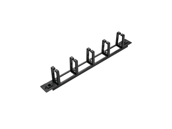 SOMI Networks | 19“ Toolless Cable Management Bar with 5pcs Plastc Rings | CMB-02-TOL | Black | Ring Diameter 45x70mm